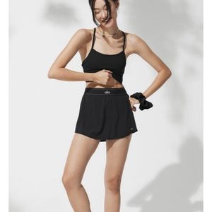 Black Alo Yoga Match Point Tennis Skirt